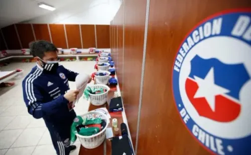 El camarín de Chile en Lima. (Foto: LaRoja)