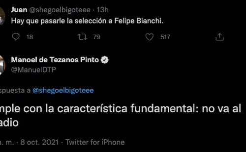 El mensaje de Manuel de Tezanos contra Felipe Bianchi.