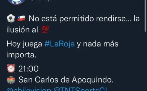 El mensaje para esta jornada de las redes sociales de la Roja