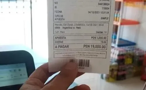 El ticket de la desafortunada apuesta se viralizó en redes sociales.