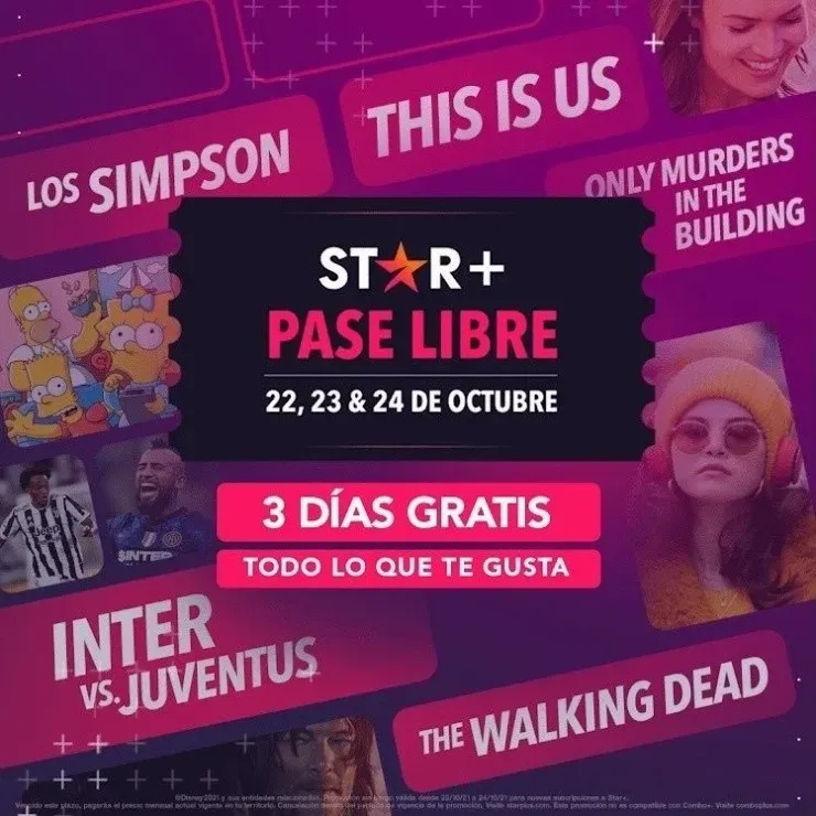 Son tres días de Pase Libre de Star+ para este fin de semana no solo para disfrutar de las mejores series. También para el fútbol mundial con clásicos destacados en varias ligas.