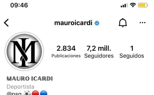 El nuevo contador de seguidores en la cuenta de Instagram de Mauro Icardi