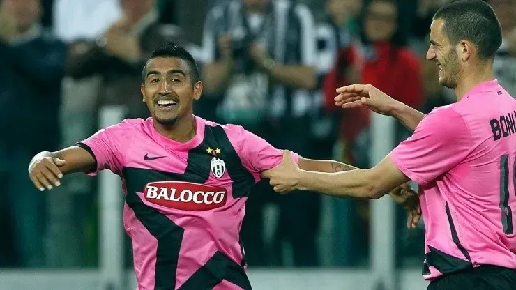 Arturo Vidal y Leonardo Bonucci en la Juventus