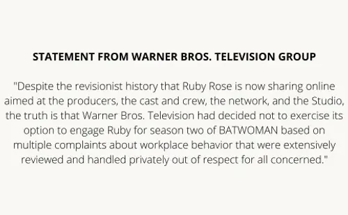 Declaración pública de Warner Bros.