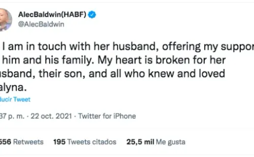 Alec Baldwin habla tras darle muerte a directora de fotografía.(2)