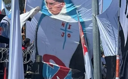 El lienzo de los hinchas de Colo Colo dedicado a Nicolás Castillo.