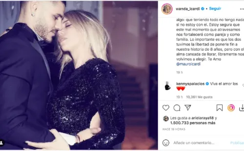 La publicación de Wanda Nara para marcar su reconciliación con Mauro Icardi.