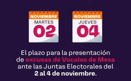 Las fechas para excusarse como vocal de mesa (Foto: Servel).