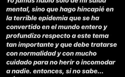 Karen Bejarano se defiende ante críticas por referirse a su salud mental.(3)