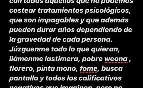 Karen Bejarano se defiende ante críticas por referirse a su salud mental.(5)