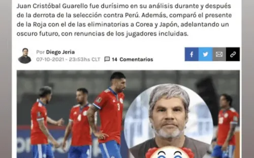 El mensaje de Arturo Vidal a Juan Cristóbal Guarello. (Foto: Captura de Instagram)