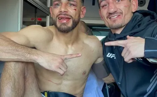 Así terminaron Yair Rodríguez y Max Holloway tras su combate en la estelar del UFC Vegas 42. Foto: UFC