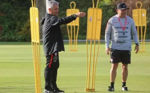 Reinaldo Rueda cuando trabaja en la Roja en Juan Pinto Durán