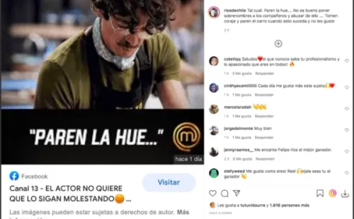 Felipe Ríos furioso por sobrenombres en Masterchef Celebrity: ¿Qué le dijeron?