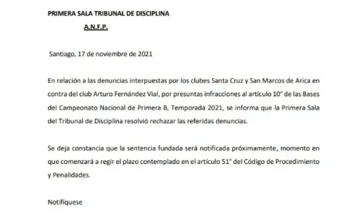 Esta es la resolución entregada por la Primera Sala del Tribunal de Disciplina