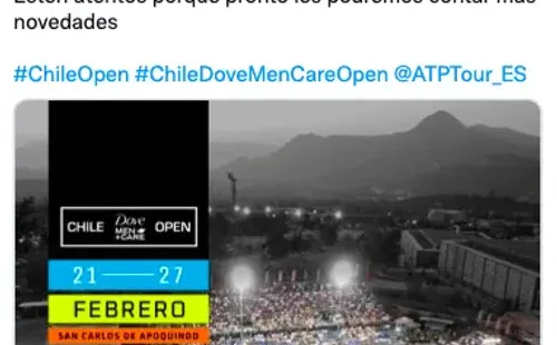 Chile Open informó a través de sus redes sociales que el ATP 250 de Santiago se llevará a cabo en San Carlos de Apoquindo entre el 21 y 27 de febrero de 2022 (Foto: captura)