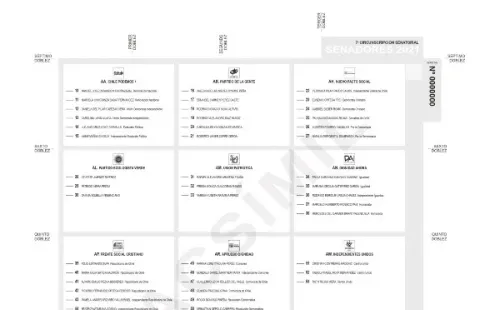 Ejemplo papeoleta senadores Región Metropolitana