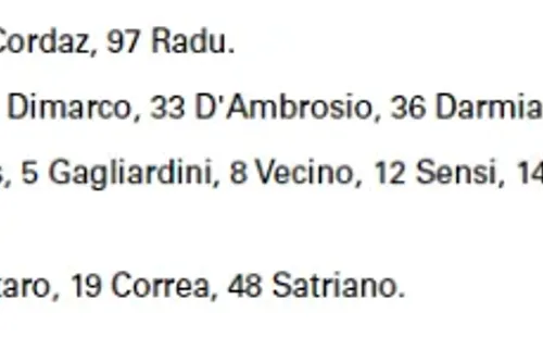 Esta es la citación del Inter ante Venezia.