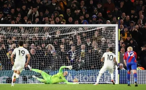 Raphinha anotó el gol del triunfo del Leeds ante el Crystal Palace. Foto: Getty Images