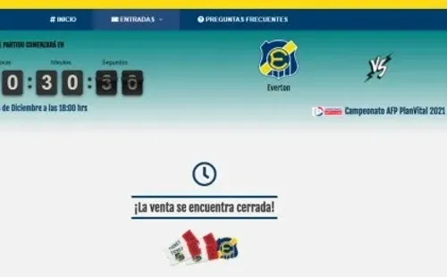 La web de Everton no dio el ancho con el proceso de venta para el choque con la UC.
