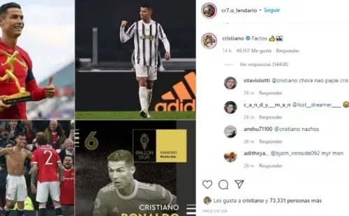 Cristiano sorprendió comentando una publicación anti Messi.