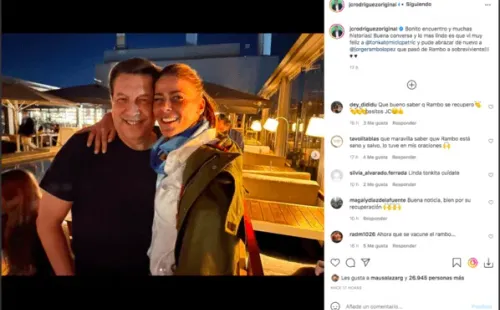 El encuentro de Julio César Rodríguez con Tonka Tomicic, para festejar a Jorge Rambito López.(1)