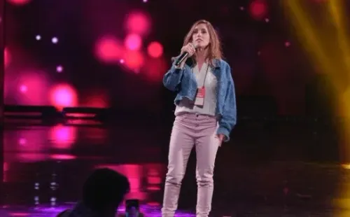 Soledad en su prueba de sonido para la Teletón 2021.