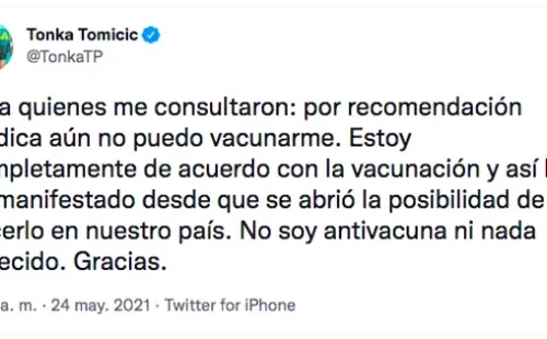 ¿Por qué Tonka no estará presencialmente en la Teletón?
