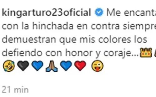 Vidal le dedica palabras a los hinchas del Real Madrid y sus pifias en el Bernabeú.