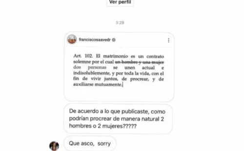 Pancho Saavedra llama a denunciar usuaria que le envió mensaje de odio.