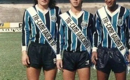 Primero en la foto, Fernando Astengo fue destacado como mejor defensor de América con la camiseta de Gremio