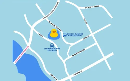 Mapa para llegar al Parque Laguna Redonda