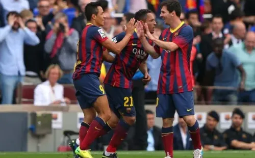 Alexis jugó en Barcelona entre el 2011 y el 2014 junto a Lio Messi. Foto: Getty.