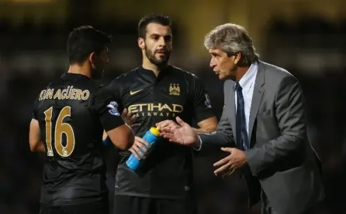 Manuel Pellegrini fue uno de los chilenos que compartió con Sergio Agüero. Ambos fueron campeones con el Manchester City. Foto: Getty Images
