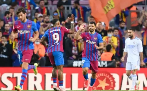 Agüero anotó su último gol jugando por Barcelona ante Real Madrid. Foto: Getty