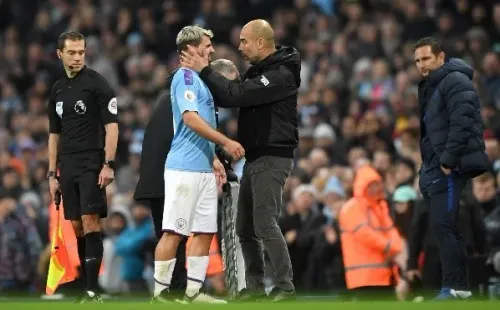 Guardiola y Agüero tuvieron mucha sinergia en una cancha de fútbol. Foto: Getty
