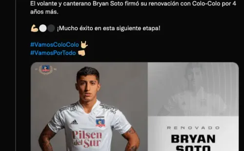 Bryan Soto se queda en Colo Colo hasta el 2025.