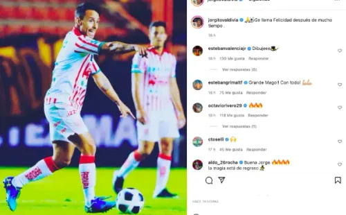 Jorge Valdivia celebra su regreso a las canchas. Foto: Instagram