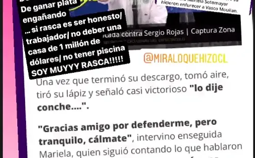 Sergio Rojas reacciona ante ataque de Vasco Moulián.