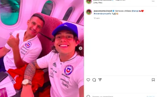 Joaquín Montecinos se mostró feliz junto a Alexis Sánchez en su nominación a La Roja. (Foto: Captura)