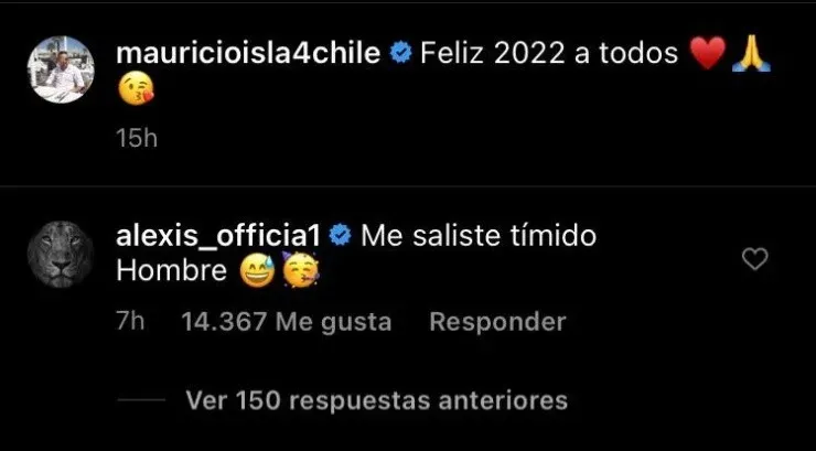 Alexis bromeo a Isla con su postal de Año Nuevo | Instagram: Mauricio Isla.