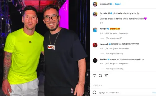 El DJ Fer Palacio seguramente jamás imaginó que subir una foto con Lionel Messi a su Instagram le iba a significar recibir duros insultos. (Foto: Captura Instagram)