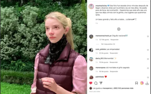 Anya Taylor-Joy está cerquita de Chile y “llora de emoción”: ¿Dónde anda la popular actriz? Argentina.(1)