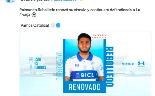 La renovación de Catuto fue ampliamente festejada por los hinchas en redes sociales. (Foto: Captura Twitter Universidad Católica)