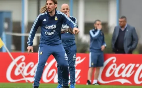Beccacece fue leal a Sampaoli y juntos llevaron a Argentina a un Mundial. Foto: Getty