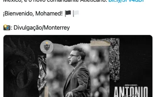 Atlético Mineiro comunicó a través de su cuenta de Twitter la llegada de Antonio Mohamed como nuevo entrenador. (Foto: Captura Twitter)