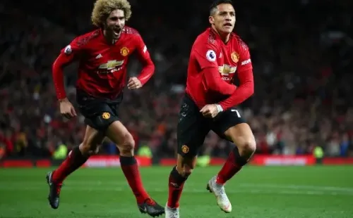 Alexis celebra con el United el gol del épico triunfo ante Newcastle por 3-2. Foto: Getty.