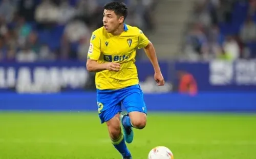 Tomas Jesus Alarcon of Cadiz CF during the La Liga match between RCD Espanyol v Cadiz CF played at RCDE Stadium on October 18, 2021 in Barcelona, Spain. (Photo by Bagu Blanco / Pressinphoto / Icon Sport)