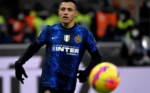 SAN SIRO STADIUM, MILAN, ITALY - 2022/01/12: Alexis Sanchez of FC Internazionale in action during the italian super cup final football match between FC Internazionale and Juventus FC. FC Interrnazionale won 2-1 over Juventus FC after extra times. (Photo by Andrea Staccioli/Insidefoto/LightRocket via Getty Images)-Not Released (NR)