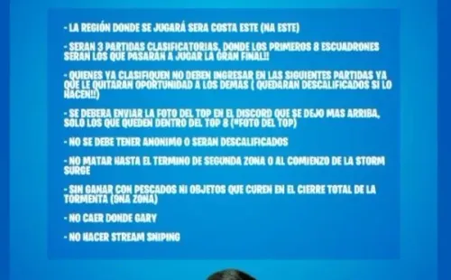 Las instrucciones del torneo